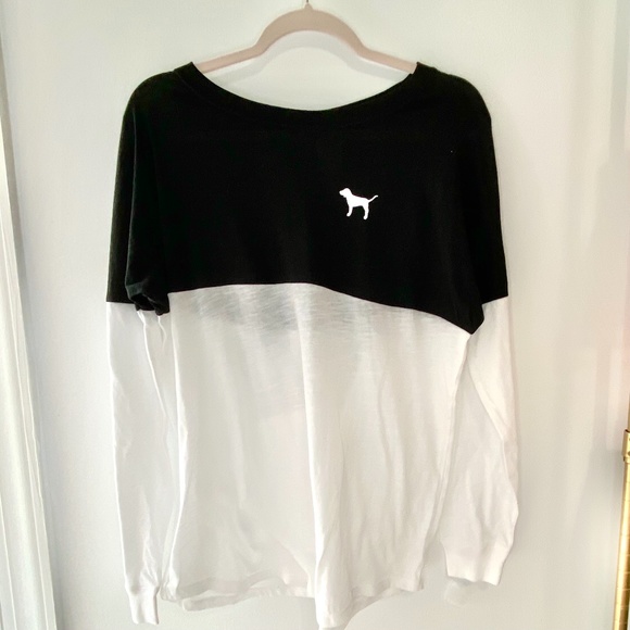PINK Victoria's Secret Tops - Victoria Secret Pink B&W Tee in Size Medium